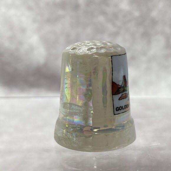 Golden Gate San Francisco Souvenir Ceramic Thimble With Iridescent Finish - Picture 8 of 10